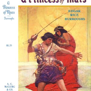 Dust jacket front cover and spine for first edition A PRINCESS OF MARS.