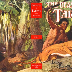 Tarzan and his animal cohorts in the jungle look directly at the viewer.